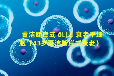 董洁断崖式 🐋 衰老干细胞（43岁董洁断崖式衰老）